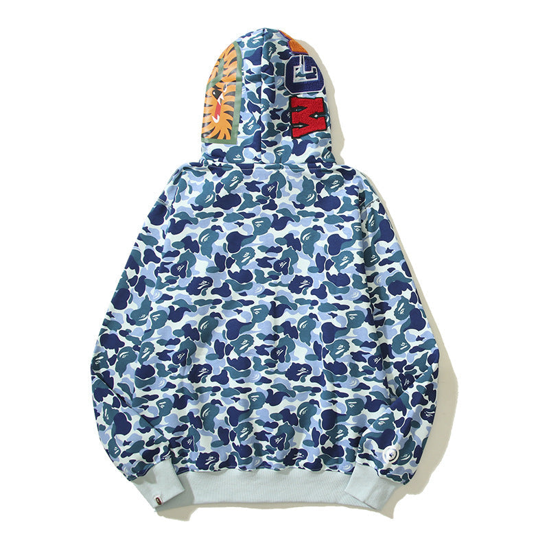 Ape Hoodie Camouflage Alphabet Double Hat Sweater Autumn Winter