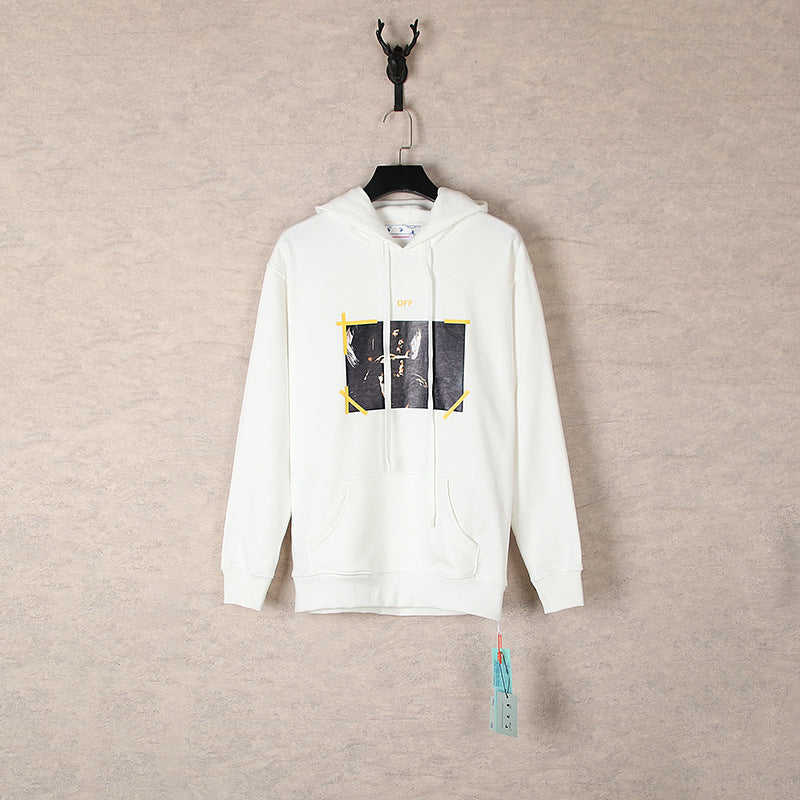 OW hoodie angel wing pattern arrow hooded sweater