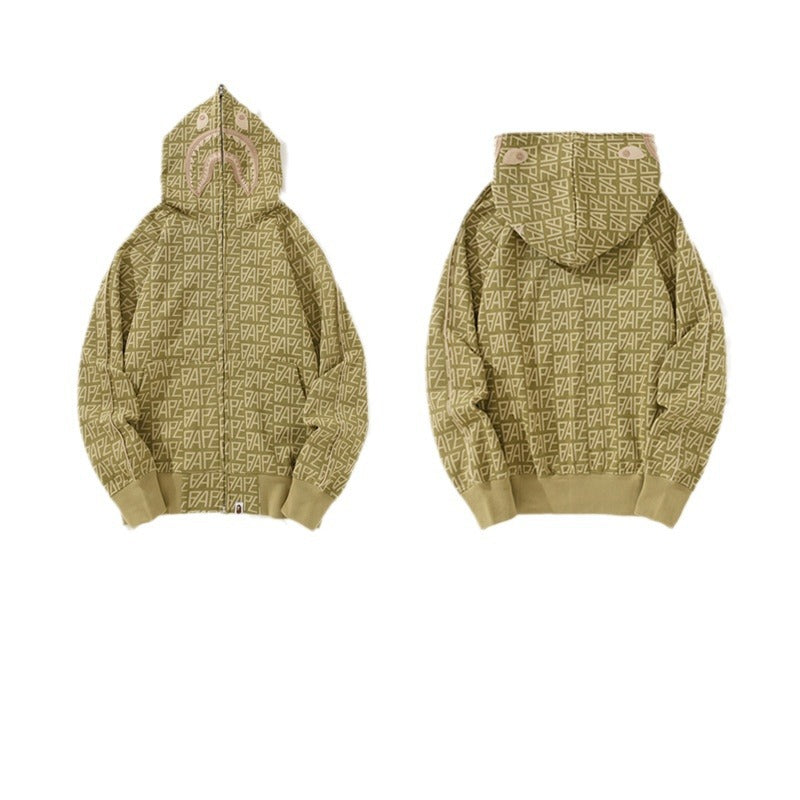 Bathing Ape Hoodie Full Print Sweater Cardigan Zip Hooded