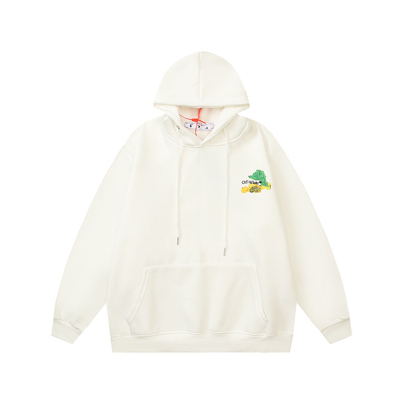 OW hoodie autumn and winter colored arrow velvet