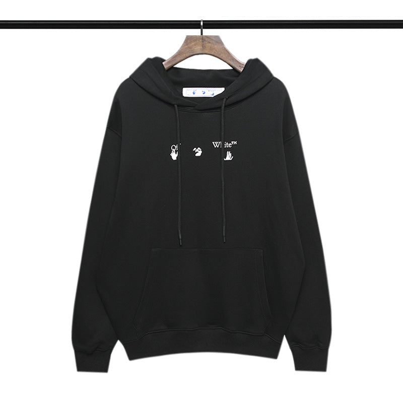 OW  hoodie blue melted arrow pattern hooded