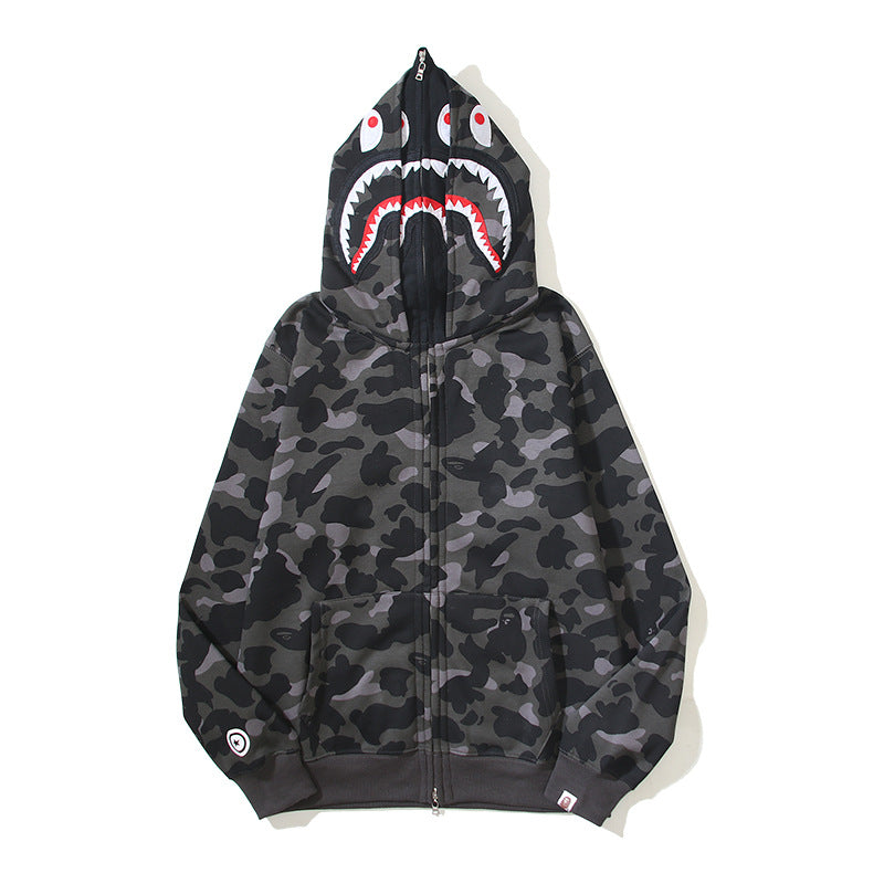 Ape Hoodie Camouflage Alphabet Double Hat Sweater Autumn Winter