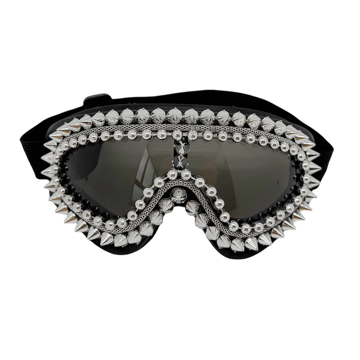 Trendy punk glasses gothic style studded spikes