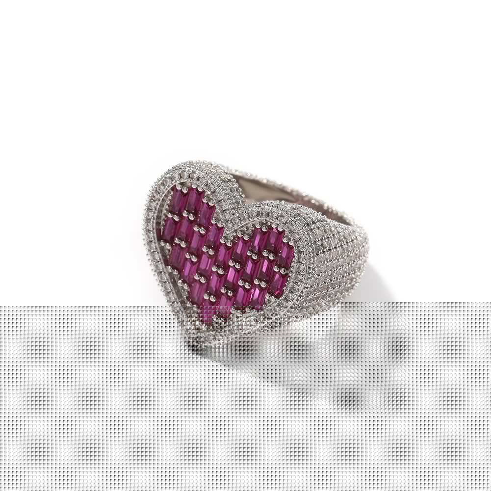 Rings Ring Personality Hip Hop T-Party Love Zircon St. Valentine's Spectrum