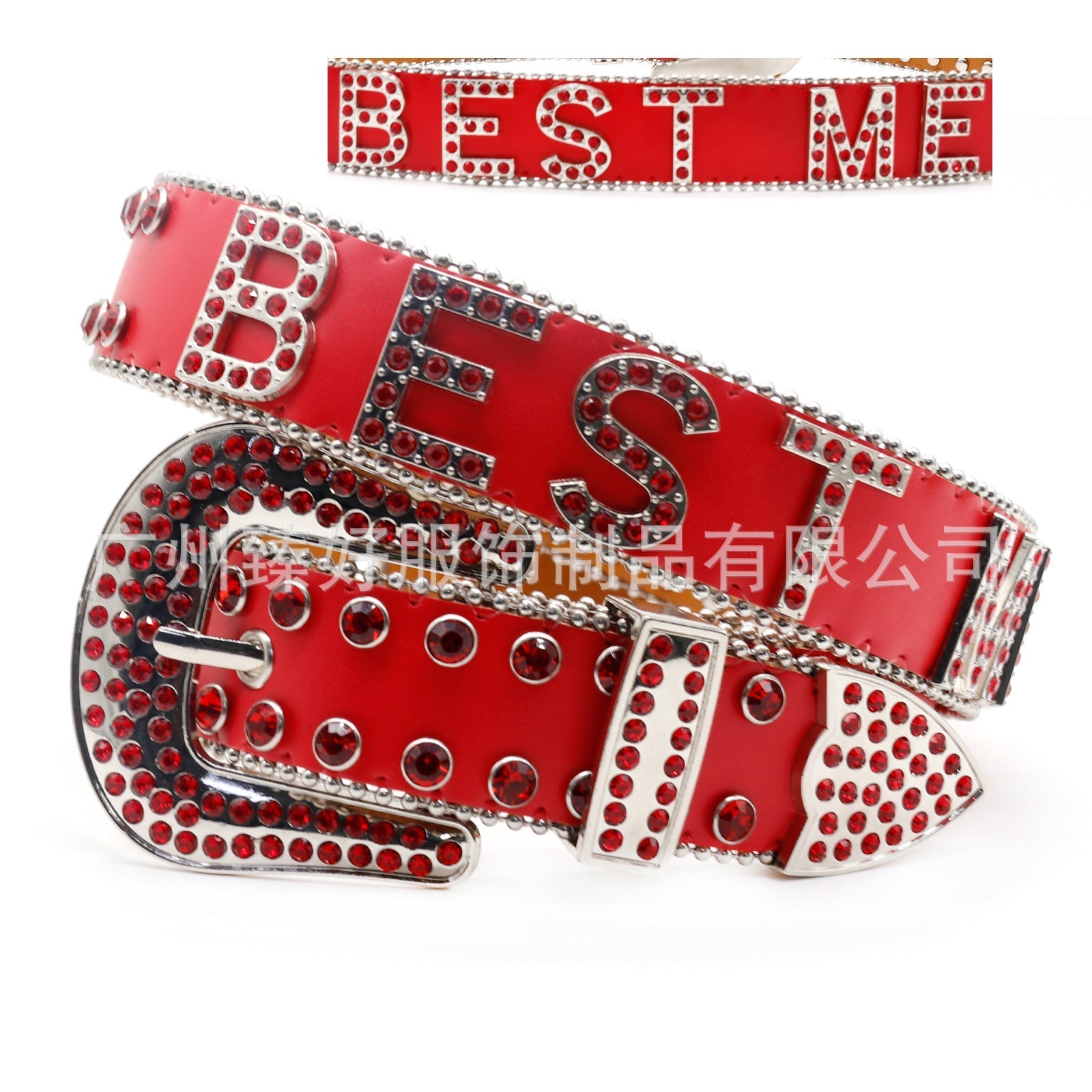 Hip-hop punk rhinestone belt bestme accessories