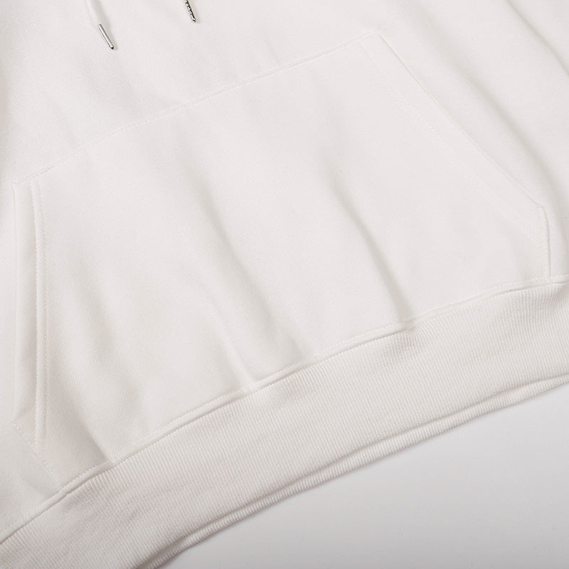 OW hoodie Curved Arrow Pattern Fleece Sleeve Hood