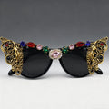 Trendy Punk Glasses Vintage Diamond Set