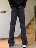 Men Jeans Vintage Jeans Men's Skinny Slim-Fitting Workwear Straight-Leg Pants