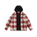Unisex Jacket Retro Patchwork Plaid Coat for Men and Women Couple Cardigan Hooded Hooded Jacket