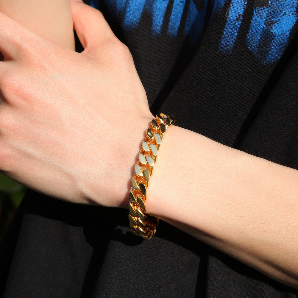 Bracelet ins Hip Hop Cuban Chain Stainless Steel Bracelet St. Valentine's