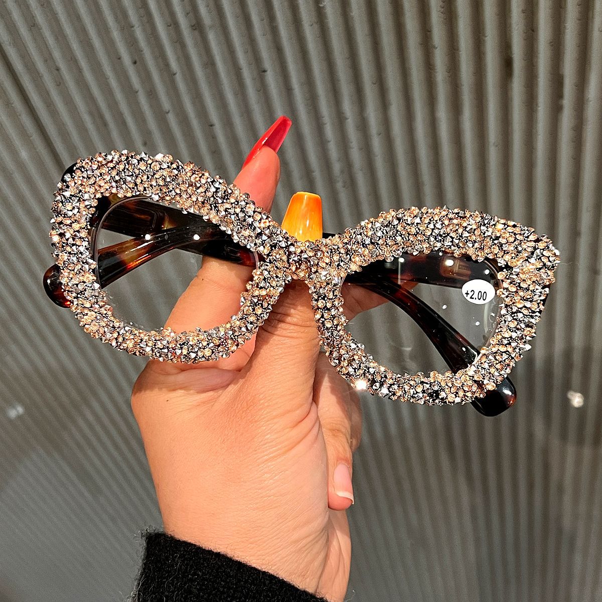 Trendy punk glasses big cat eye retro