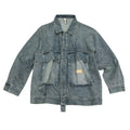 Unisex Jacket Retro Loose Washed-out Large Workwear with Pocket Denim Clothes Jacket