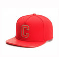 Trendy flat brimmed snapback hats letterc adjustable