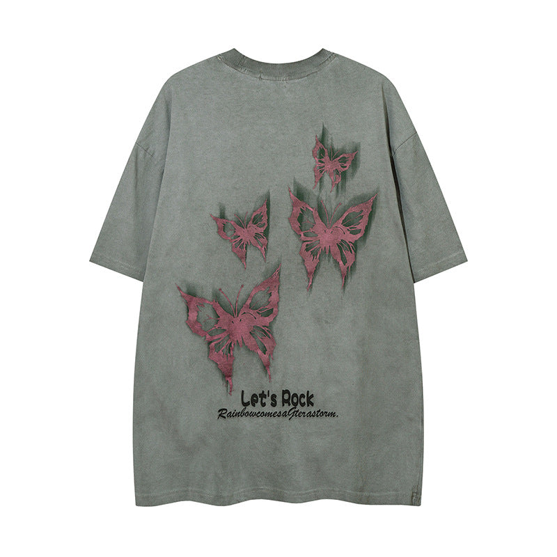 High-quality pure cotton T-shirt vingate campus butterfly chic