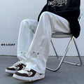 Men Jeans Spring Retro Straight-Leg Pants Loose plus Size Wide Leg Casual Trousers