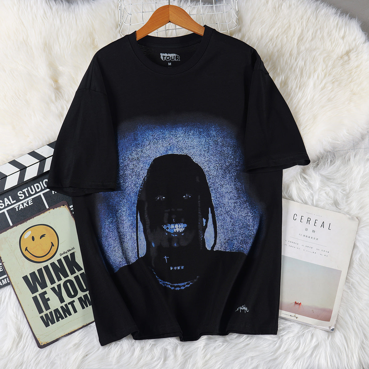 Travis Scott T-Shirt TRAVIS SCOTT CACTUS JACK Loose Crew Neck Short Sleeve