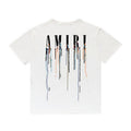 Amiri T Shirt Color Ink Splash Paint Colorful Casual Round Neck