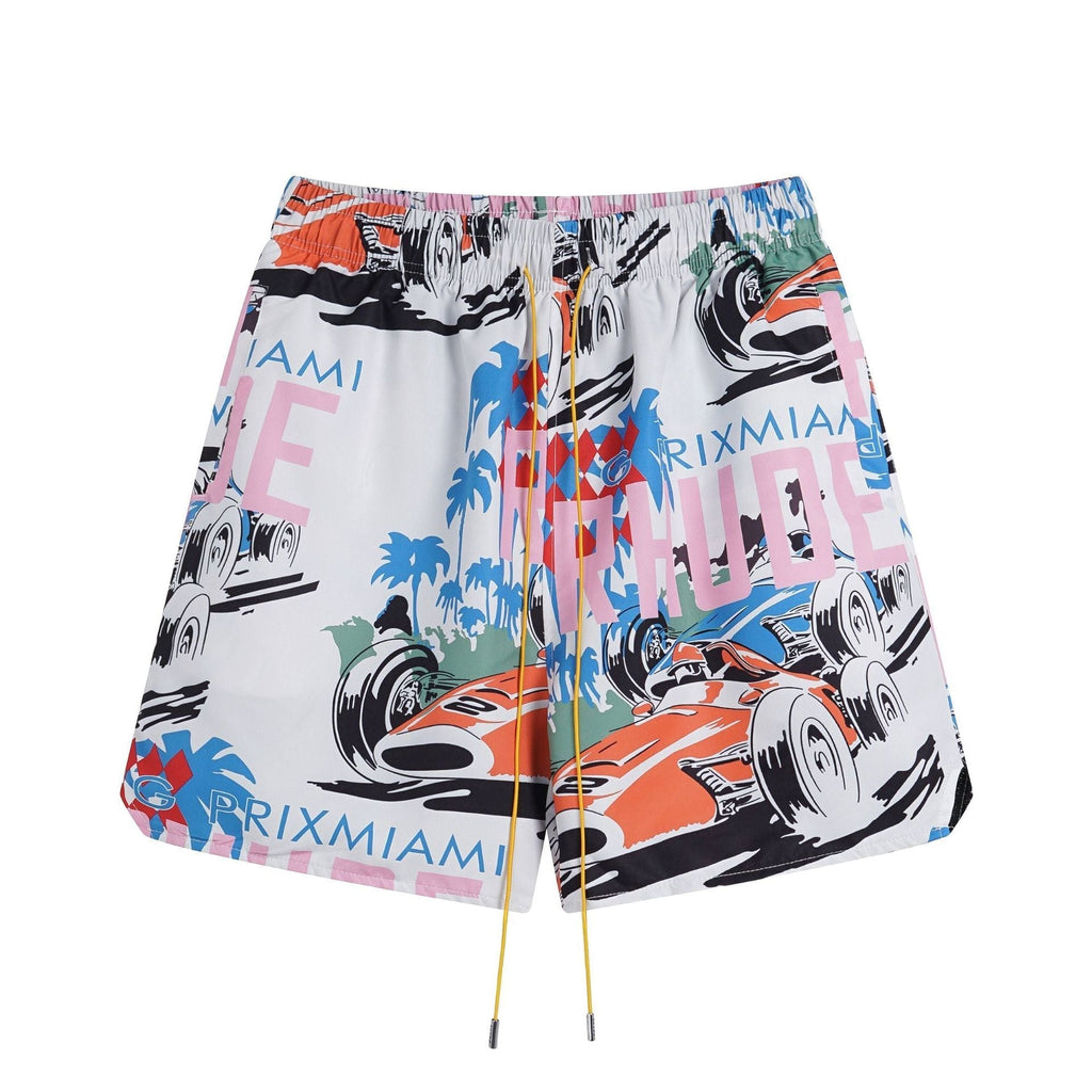 Rhude T Shirt Racing Letter Logo Casual Short Sleeve Shirt, Shorts