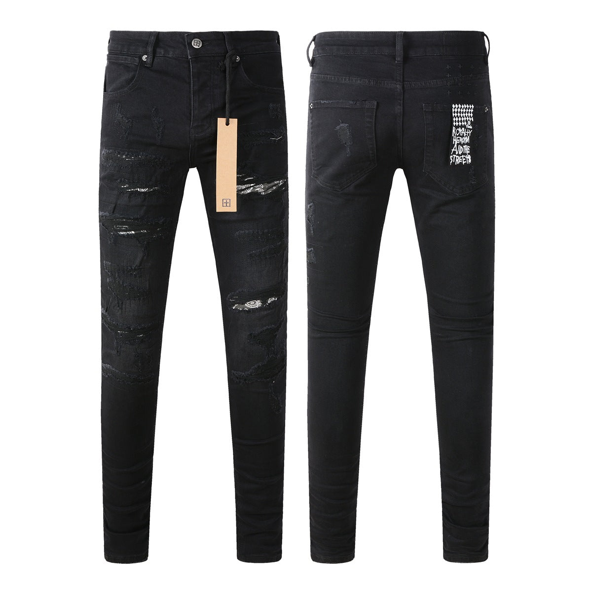 KSUBI Jeans Slim Fit Casual Stretch Ripped Jeans