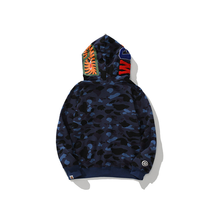 Ape Hoodie Double Hat Tiger Head Sweater Men's Cardigan