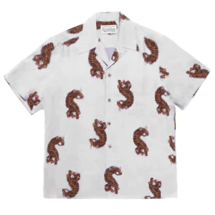 GUILTYPARTIES TIGER Shirts 18FW E-WMS-HI02 Ukiyo-e, Tiger Hawaiian Short Sleeve Shirt