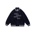 Unisex Jacket Vintage Baseball Uniform Jacket Men's and Women's Loose Embroidered Corduroy Jacket