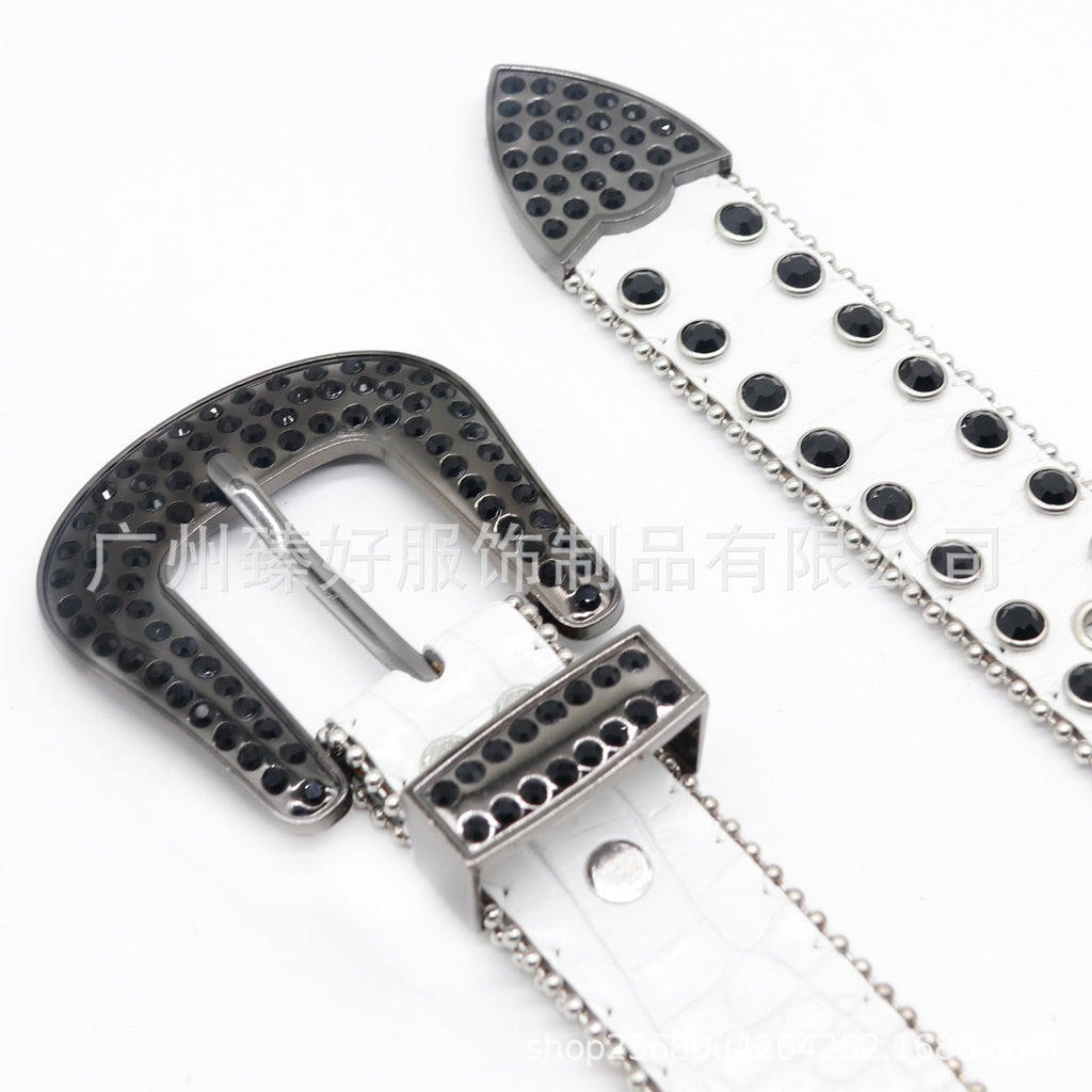 Hip-hop punk rhinestone belt bestme accessories