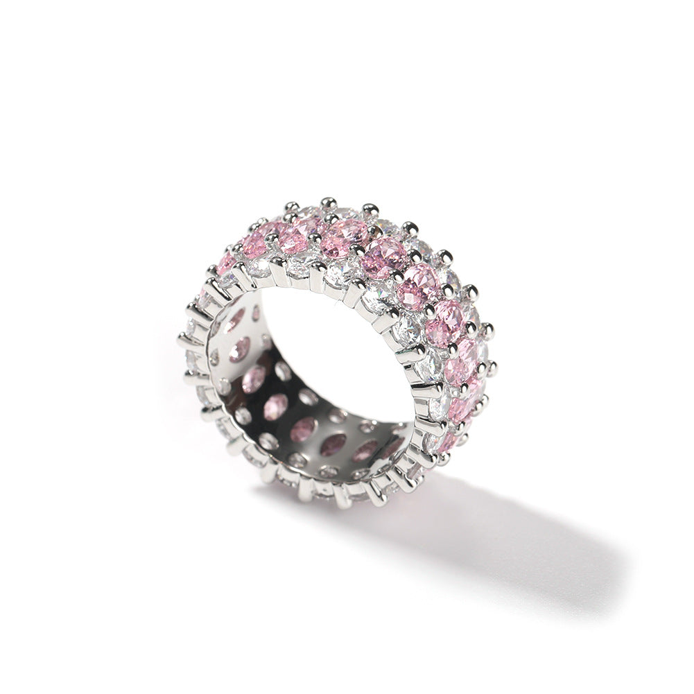 Rings Gummy Hip Hop Ring Copper Zircon Spectrum St. Valentine's