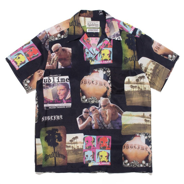 GUILTYPARTIES TIGER Shirts joint sublime band, sunflower Hawaiian short-sleeved shirt men and women