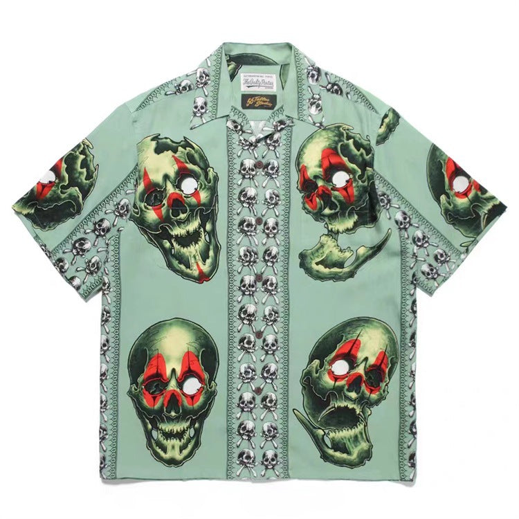 GUILTYPARTIES TIGER Shirts 22SS 56 TATTOO STUDIO Tattooed Skull, Short Sleeve Shirt