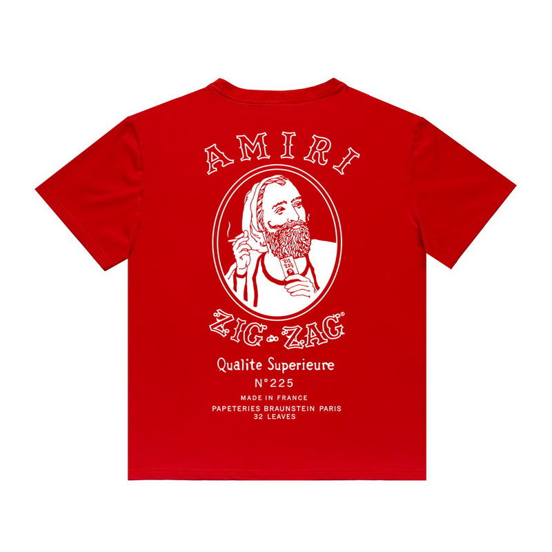 Amiri T Shirt Printed Casual Hip Hop round Neck Short Sleeve T-shirt