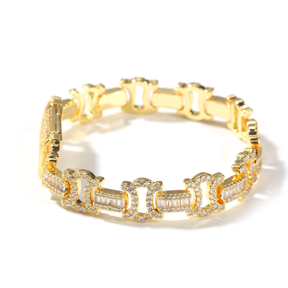 Bracelet AAA Zircon Bracelet Hip Hop I-Bracelet St. Valentine's Spectrum