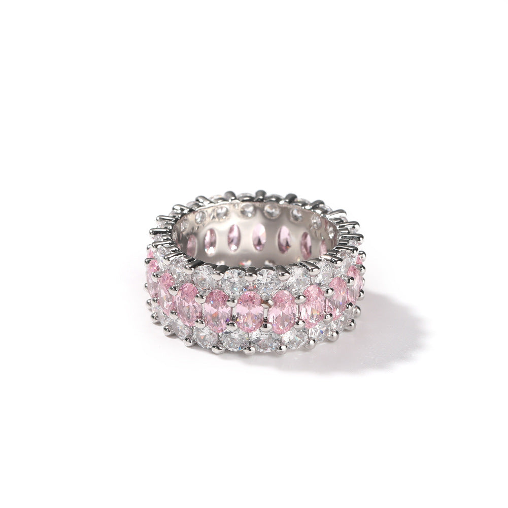 Rings Gummy Hip Hop Ring Copper Zircon Spectrum St. Valentine's