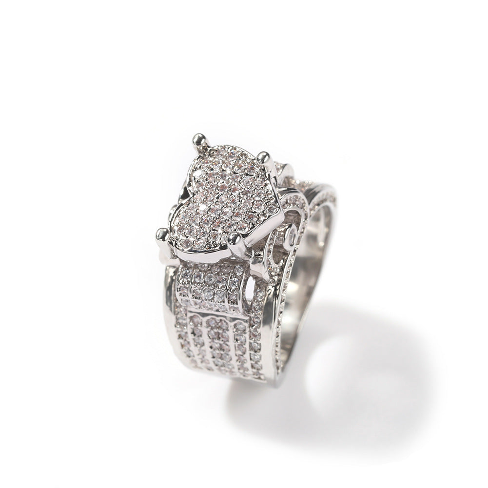 Rings Hip Hop Style Miniature Zircon Love Ring Vintage Spectrum St. Valentine's