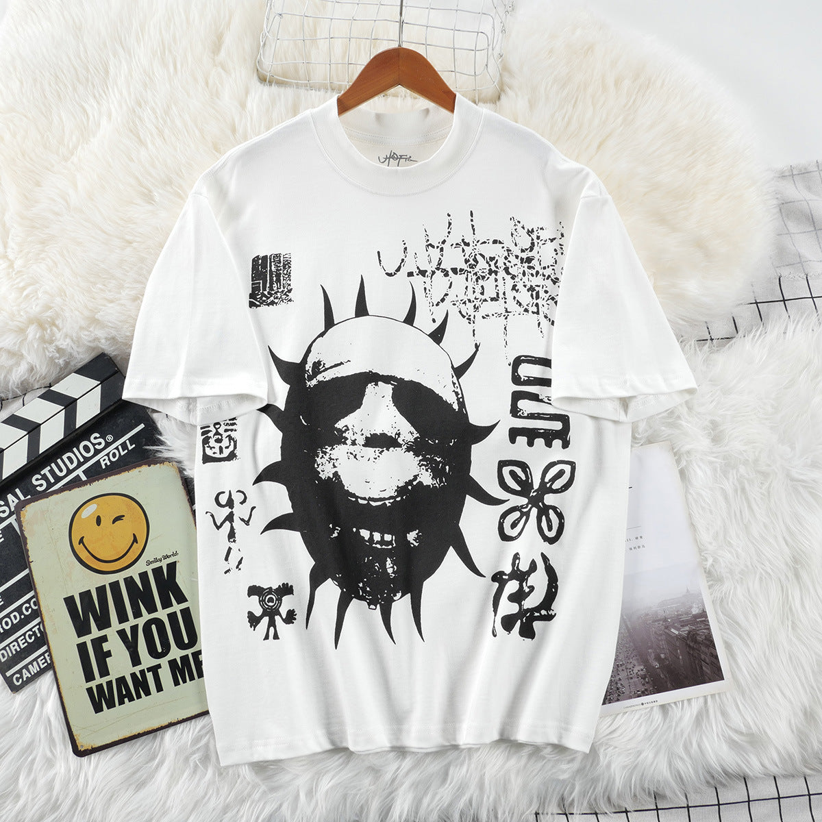 Travis Scott T-Shirt TRAVIS SCOTT CACTUS JACK Loose Crew Neck Short Sleeve