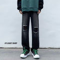 Men Jeans Ripped Jeans Men's Summer Retro Men's Black Trousers Loose Straight