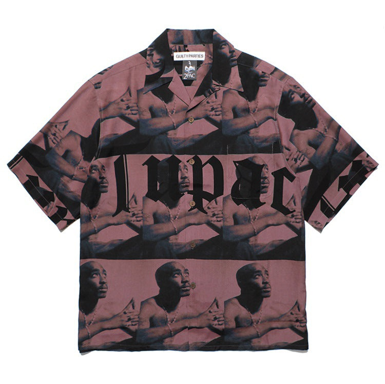 GUILTYPARTIES TIGER Shirts 23SS2PAC series five-pattern full print, Hawaiian short-sleeved shirt men