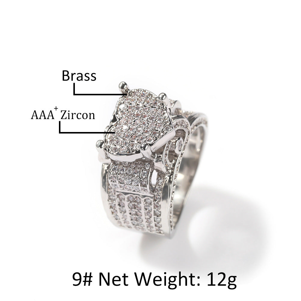 Rings Hip Hop Style Miniature Zircon Love Ring Vintage Spectrum St. Valentine's