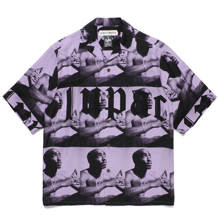 GUILTYPARTIES TIGER Shirts 23SS2PAC series five-pattern full print, Hawaiian short-sleeved shirt men