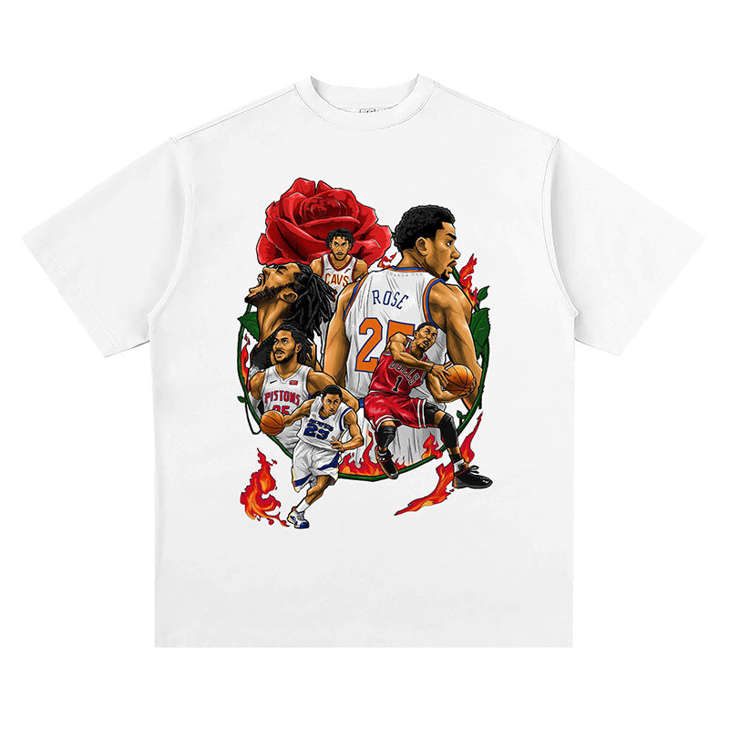 Nba T Shirt Printed Short-Sleeved T-shirt Loose Men's and Women's Basketball