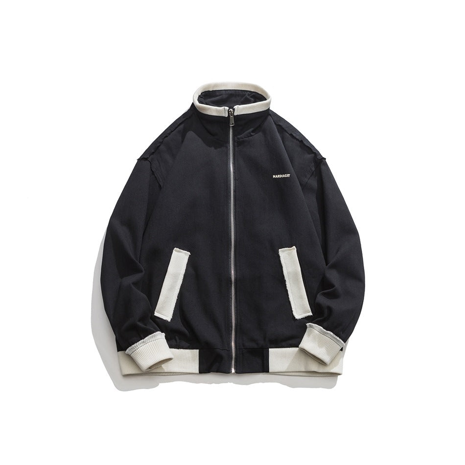 Unisex Jacket Vintage Loose Lapel Jacket for Men and Women Spring and Autumn Coat