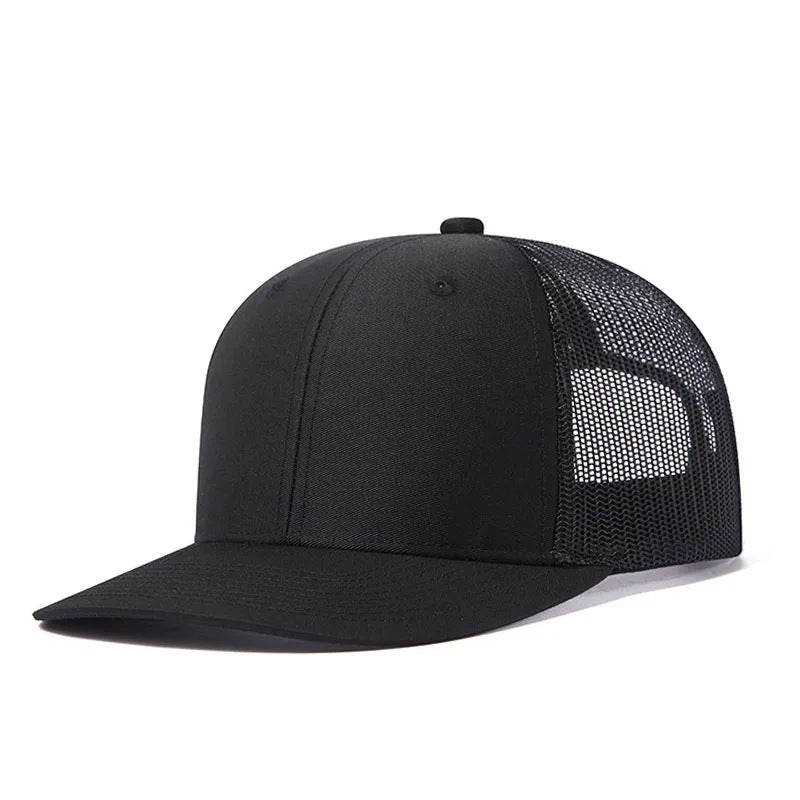 Trendy flat brimmed snapback hats summer mesh breathable
