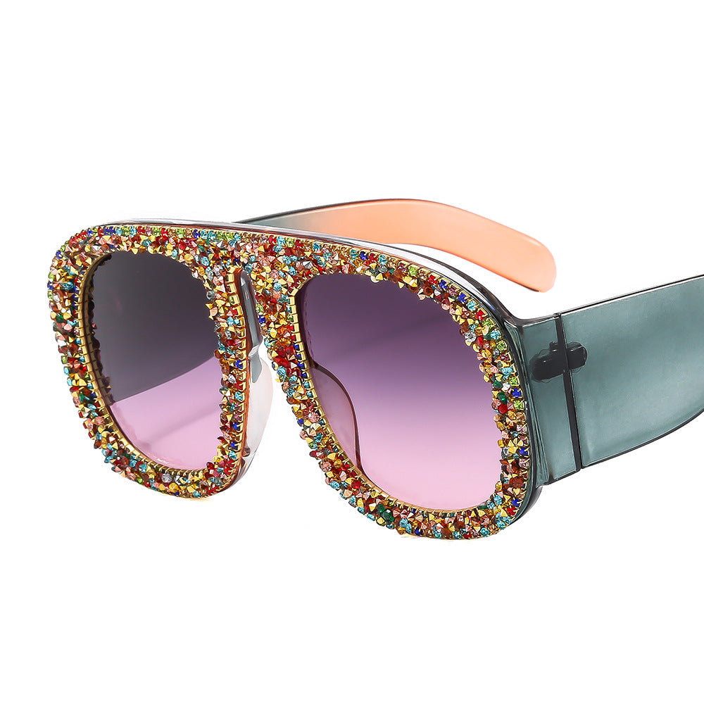 Trendy punk glasses with diamonds