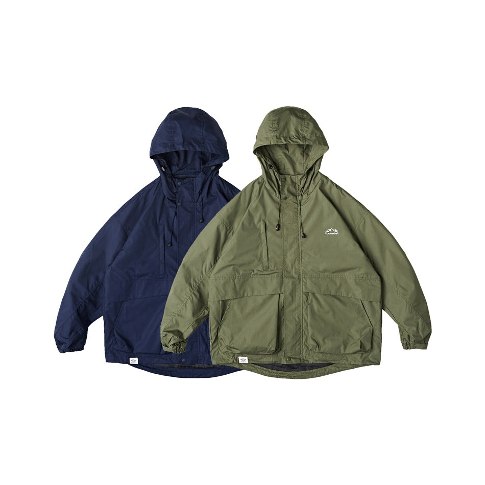 Unisex Jacket Vintage Coat Hooded Hooded Jacket Shell Jacket