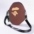 Bathing Ape Bape Bag Accessories: Ape-patterned PU leather zippered crossbody bag/shoulder bag