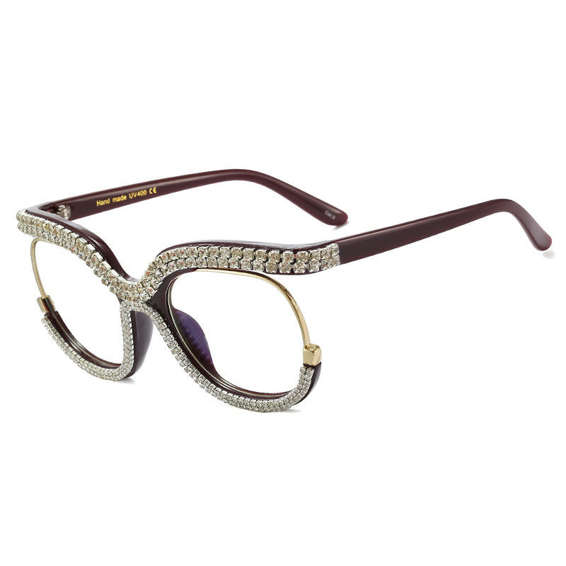 Trendy punk glasses with diamonds