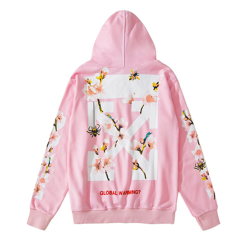 OW  hoodie Bee Flower Arrow pattern hooded