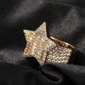 Rings Zircon Hip Hop T Square Pentagram Ring St. Valentine's Spectrum