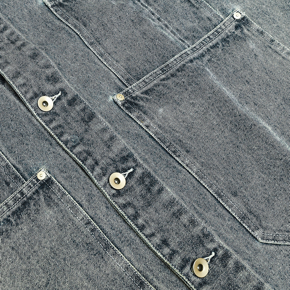 Unisex Jacket Vintage Loose Washed-out Four-Bag Workwear Denim Jacket