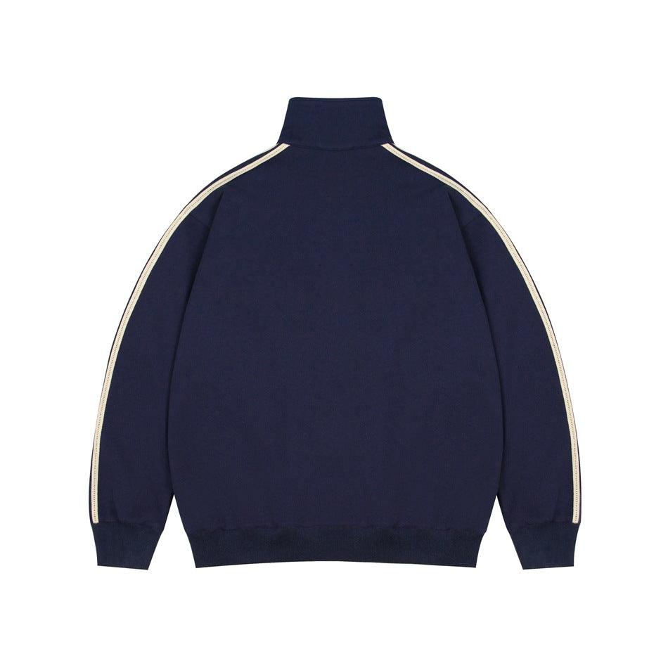 Unisex Jacket Autumn Sports Stand Collar Jacket Men's and Women's Same Style Top Loose Half Zipper Jacket